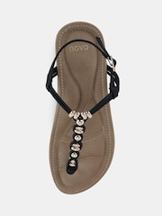 Novo Black Tara Toe Post Bead Sandals - Image 5 of 6