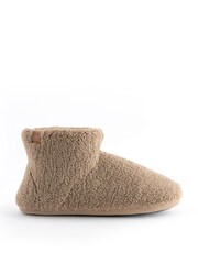 Stone Brown Borg Slipper Boots - Image 3 of 7