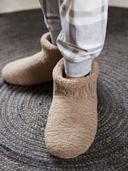 Stone Brown Borg Slipper Boots - Image 7 of 7