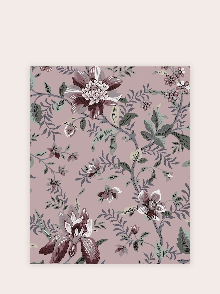 Laura Ashley Pale Blackberry Purple Edita's Garden 10M Wallpaper - Image 2 of 4
