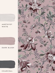 Laura Ashley Pale Blackberry Purple Edita's Garden 10M Wallpaper - Image 4 of 4