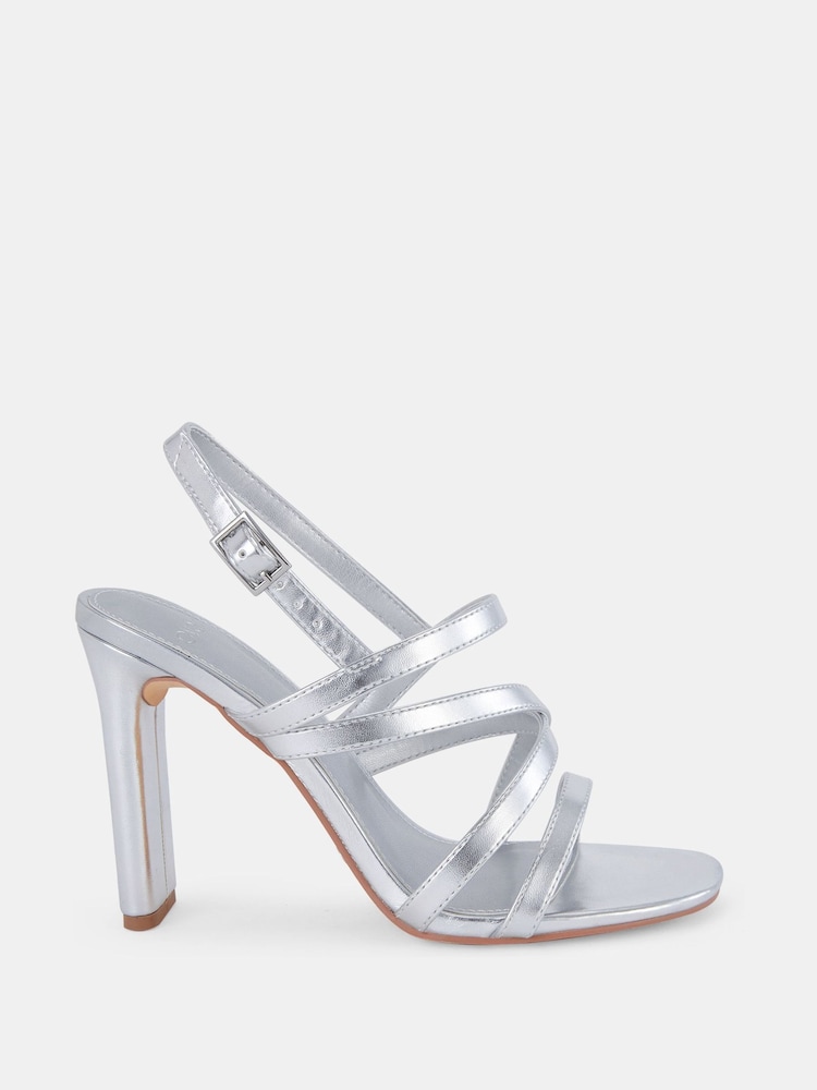 Novo Silver Standard Fit Mimosa Strappy Block Heels - Image 2 of 6 Novo Silver Standard Fit Mimosa Strappy Block Heels - Image 2 of 6