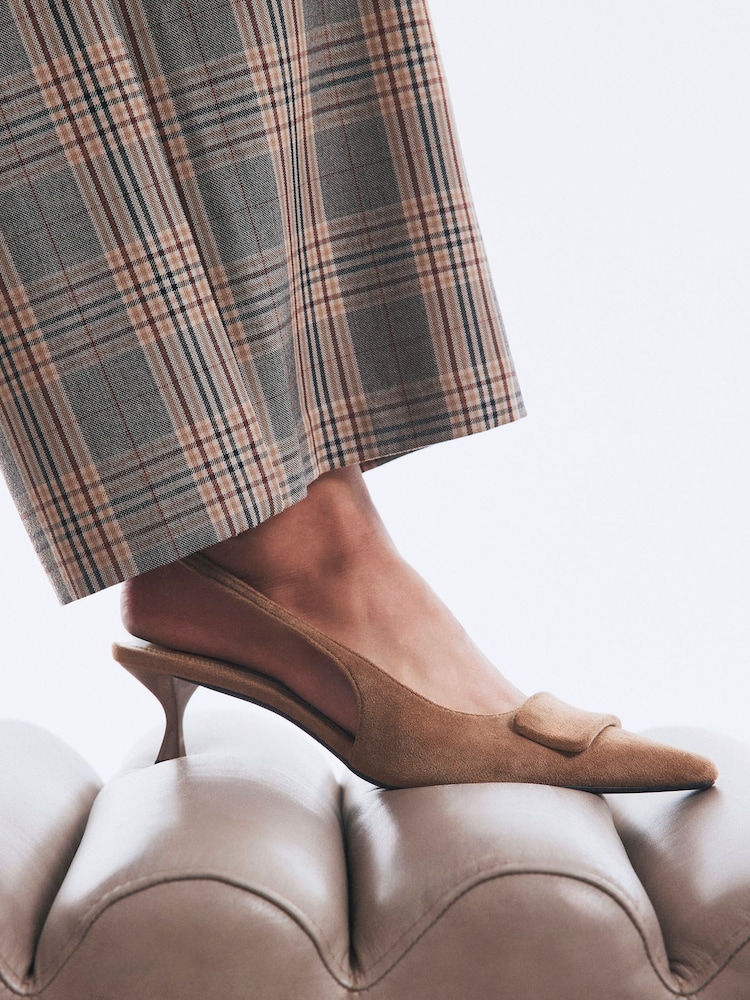 River Island Brown Sling Back Court Heels - Image 1 of 5 River Island Brown Sling Back Court Heels - Image 1 of 5