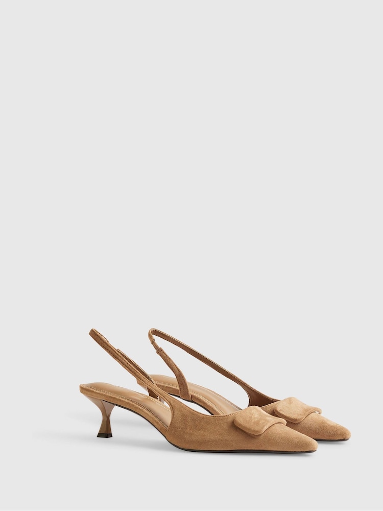 River Island Brown Sling Back Court Heels - Image 2 of 5 River Island Brown Sling Back Court Heels - Image 2 of 5