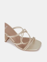 Novo Dark Gold Regular Fit Luckie Block Heel Mules - Image 4 of 6