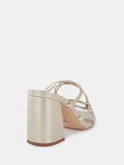 Novo Dark Gold Regular Fit Luckie Block Heel Mules - Image 6 of 6