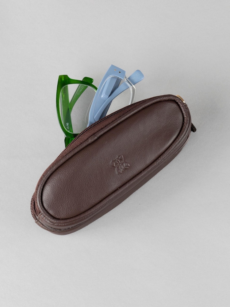 Lakeland Leather Brown Double Glasses Case - Image 4 of 5