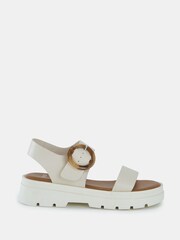 Novo White Singer Chunky Buckle Sandals - Image 2 of 6