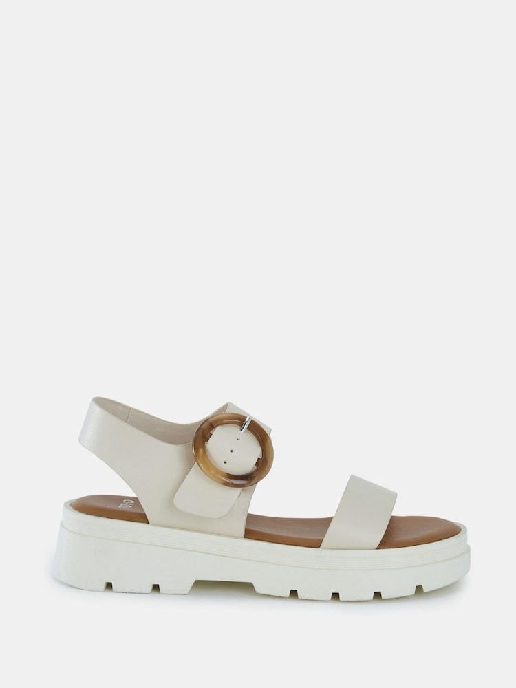 Novo White Singer Chunky Buckle Sandals - Image 2 of 6