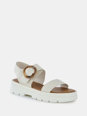 Novo White Singer Chunky Buckle Sandals - Image 3 of 6