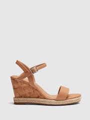 Novo Brown Wide Fit Booma Cork Wedge Sandals - Image 2 of 4