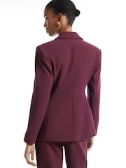 River Island Purple Long Sleeve Tuxedo Detail Blazer - Image 4 of 4