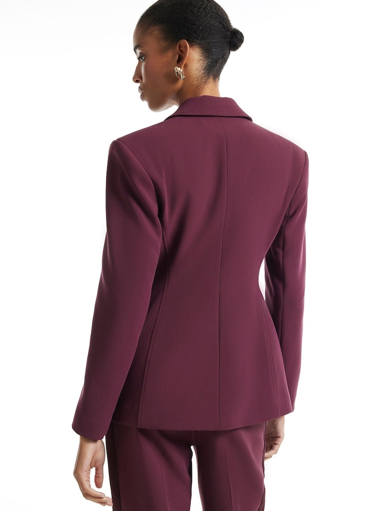 River Island Purple Long Sleeve Tuxedo Detail Blazer - Image 4 of 4 River Island Purple Long Sleeve Tuxedo Detail Blazer - Image 4 of 4