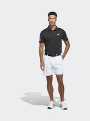 adidas Golf Black Performance 3 Stripe Polo Shirt - Image 3 of 6