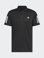 adidas Golf Black Performance 3 Stripe Polo Shirt - Image 6 of 6