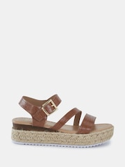 Novo Brown Regular Fit SIMBA Espadrille Strappy Sandals - Image 2 of 6