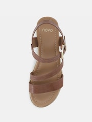 Novo Brown Regular Fit SIMBA Espadrille Strappy Sandals - Image 5 of 6