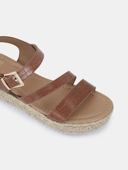 Novo Brown Regular Fit SIMBA Espadrille Strappy Sandals - Image 6 of 6
