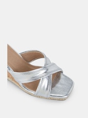 Novo Silver Brixton Cork Wedge Mules - Image 6 of 6