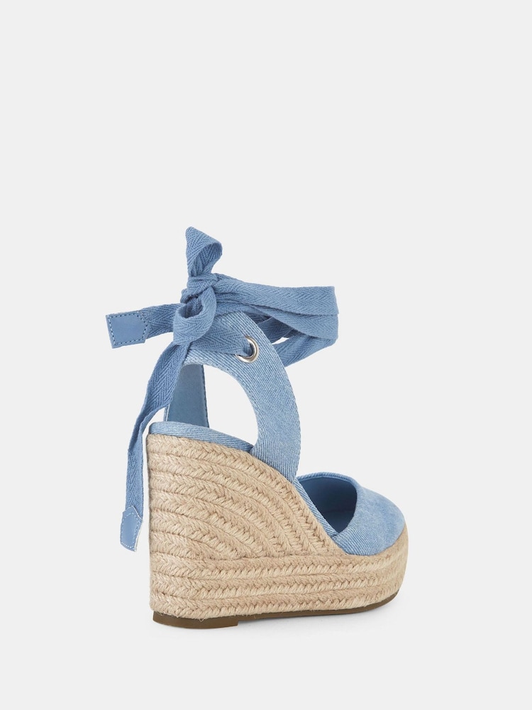 Blau - Novo Buenos Aries Espadrilles mit geschlossener Zehenpartie und Keilabsatz - Bild 4 von 4
