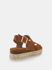 Novo Brown Regular Fit Sadie Espadrille Double Strap Sandals - Image 4 of 6