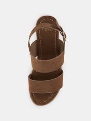 Novo Brown Regular Fit Sadie Espadrille Double Strap Sandals - Image 5 of 6