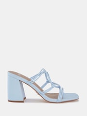 Novo Blue Regular Fit Luckie Block Heel Mules - Image 2 of 6