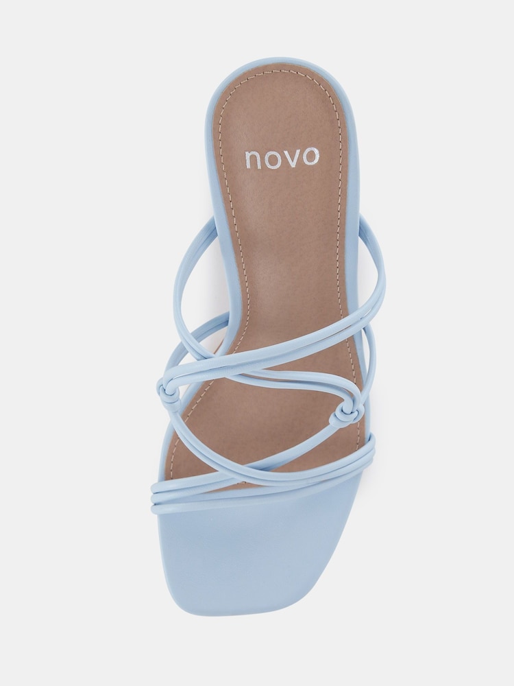 Novo Blue Regular Fit Luckie Block Heel Mules - Image 6 of 6
