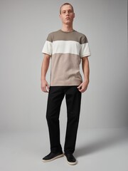 Neutral Textured Colour Block T-Shirt - Image 2 of 8