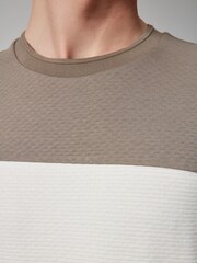 Neutral Textured Colour Block T-Shirt - Image 5 of 8