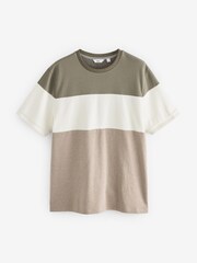 Neutral Textured Colour Block T-Shirt - Image 6 of 8