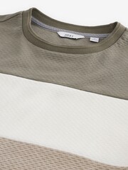 Neutral Textured Colour Block T-Shirt - Image 7 of 8