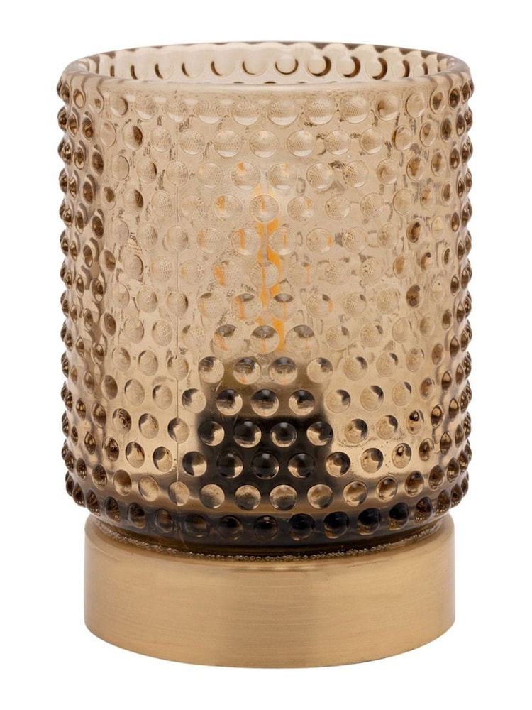 Widdop Amber Glass Cup with LED Bulb Light - Image 2 of 2 Widdop Amber Glass Cup with LED Bulb Light - Image 2 of 2