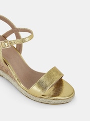 Novo Gold Wide Fit Booma Cork Wedge Sandals - Image 4 of 6