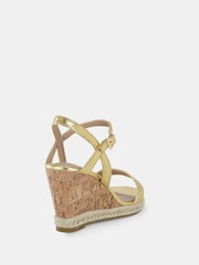 Novo Gold Wide Fit Booma Cork Wedge Sandals - Image 5 of 6