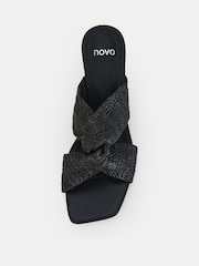 Novo Black Urbinos Woven Low Heel Mules - Image 5 of 6