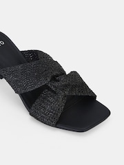 Novo Black Urbinos Woven Low Heel Mules - Image 6 of 6