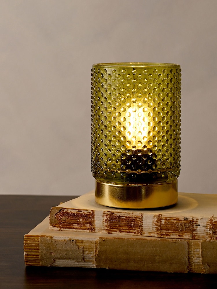 Widdop Green Glass Cup with LED Bulb Light - Image 1 of 3