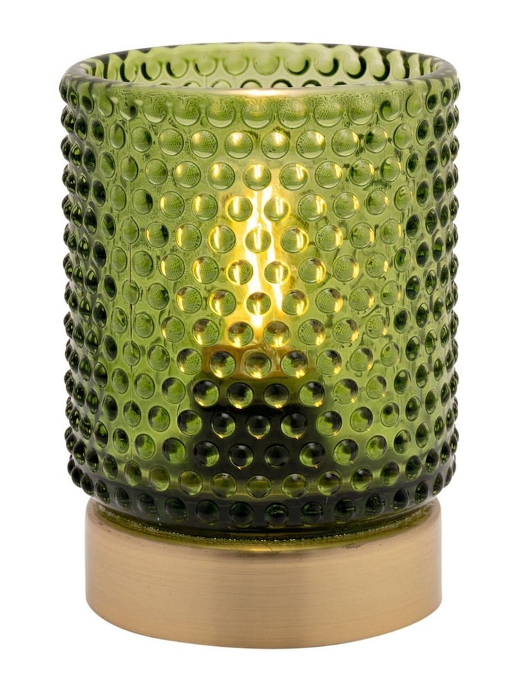 Widdop Green Glass Cup with LED Bulb Light - Image 2 of 3