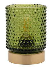 Widdop Green Glass Cup with LED Bulb Light - Image 3 of 3