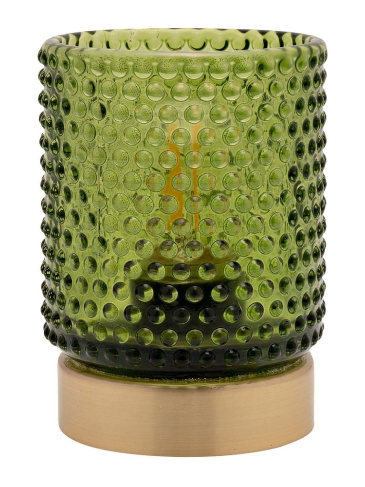 Widdop Green Glass Cup with LED Bulb Light - Image 3 of 3