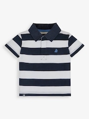Темно-синий в белую полоску - JoJo Maman Bébé Stripe Polo Shirt - Изображение 1 из 1