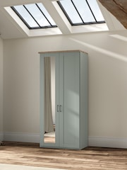 Wiemann Sage Green Truro Wood and Mirror Semi Fitted Wardrobe - Image 1 of 1