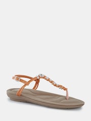 Novo Orange Tara Toe Post Bead Sandals - Image 2 of 6