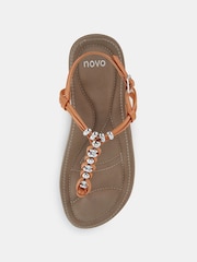 Novo Orange Tara Toe Post Bead Sandals - Image 4 of 6