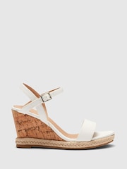 Novo White Wide Fit Booma Cork Wedge Sandals - Image 2 of 4