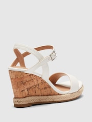 Novo White Wide Fit Booma Cork Wedge Sandals - Image 4 of 4