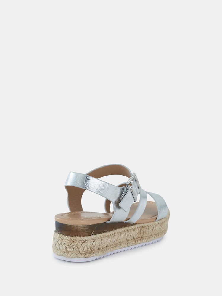 Novo Silver Regular Fit SIMBA Espadrille Strappy Sandals - Image 6 of 6 Novo Silver Regular Fit SIMBA Espadrille Strappy Sandals - Image 6 of 6