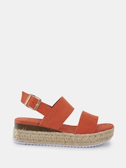 Novo Orange Regular Fit Sadie Espadrille Double Strap Sandals - Image 2 of 6