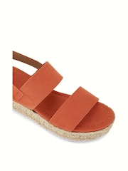 Novo Orange Regular Fit Sadie Espadrille Double Strap Sandals - Image 6 of 6